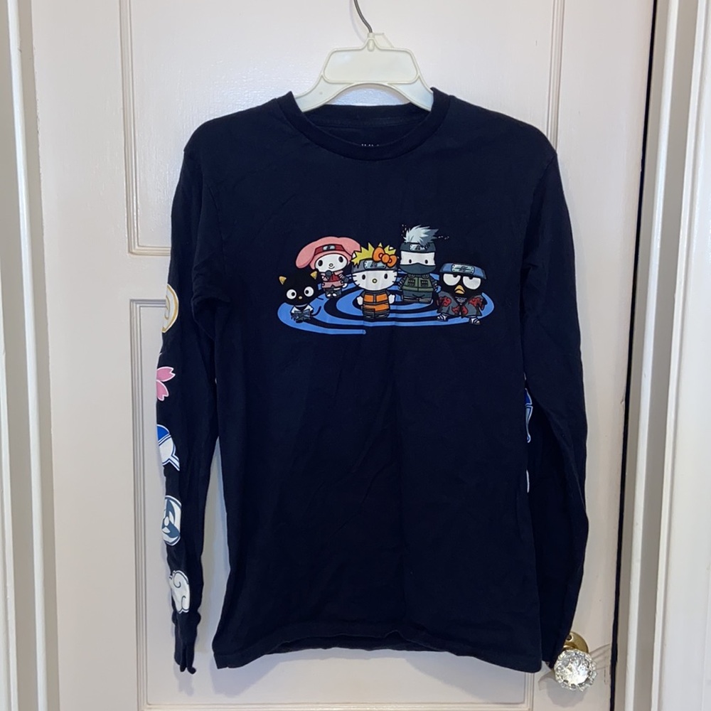 Boxlunch Hello Kitty LONG SLEEVE TEE SHIRT NARUTO SHIPPUDEN SZ S - Picture 2 of 9